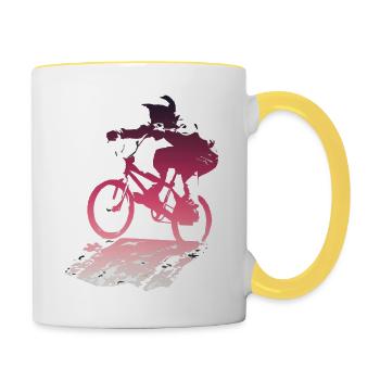 bmx - Mug contrasté - blanc/jaune - Droite
