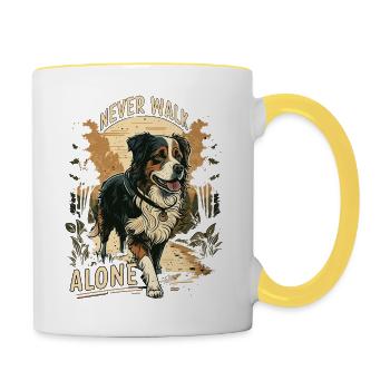 Never Walk Alone - Jolie chemise officielle de marche - Mug contrasté - blanc/jaune - Droite