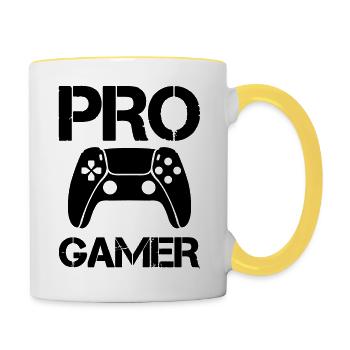 Joueur professionnel - Mug contrasté - blanc/jaune - Droite