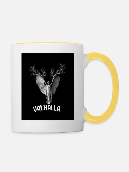 Valhalla - Tasse zweifarbig - Weiß/Gelb