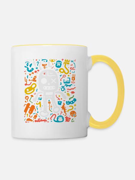 Geisterhafte Groove-Parade - Tasse zweifarbig - Weiß/Gelb