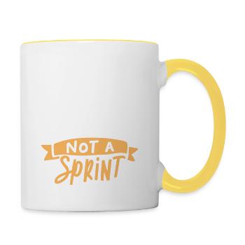 Life's a Marathon Not a Sprint - Contrasting Mug - white/yellow - Right