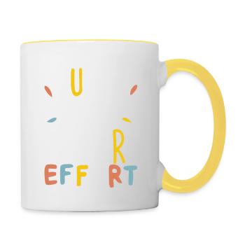 Lundi c'est moindre effort - Mug contrasté - blanc/jaune - Droite