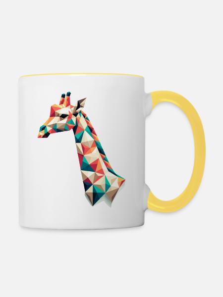 Giraffe // giraffe - Tasse zweifarbig - Weiß/Gelb