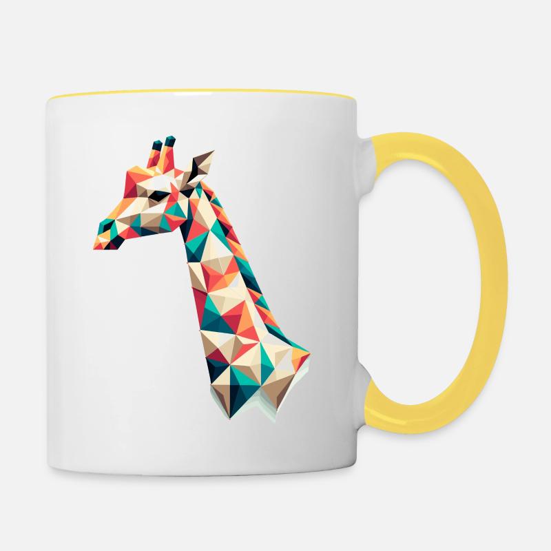 Girafe // girafe - Mug contrasté - blanc/jaune