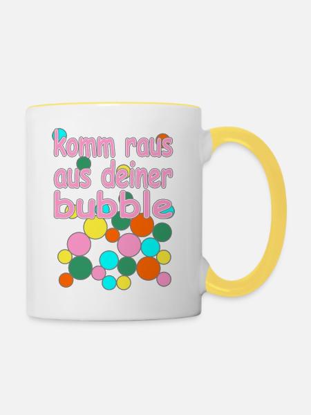 bubble deutsche Version Nr.1 - Tasse zweifarbig - Weiß/Gelb