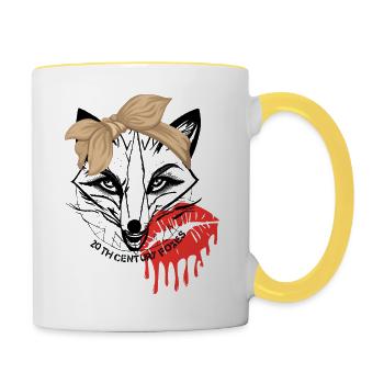 Girls stuff kiss - Contrasting Mug - white/yellow - Right