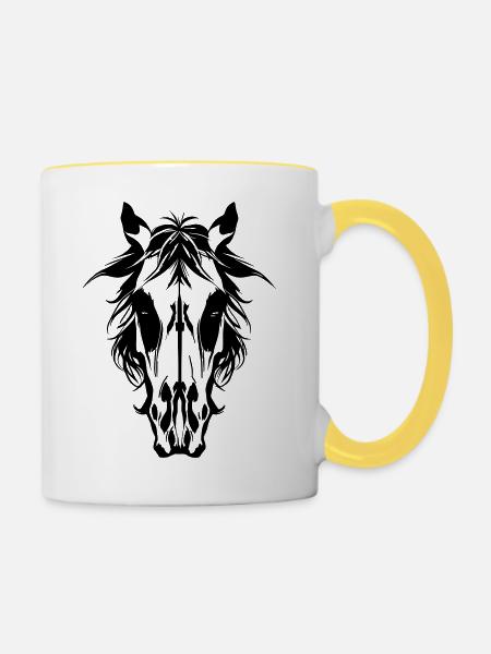 Horse - Tasse zweifarbig - Weiß/Gelb