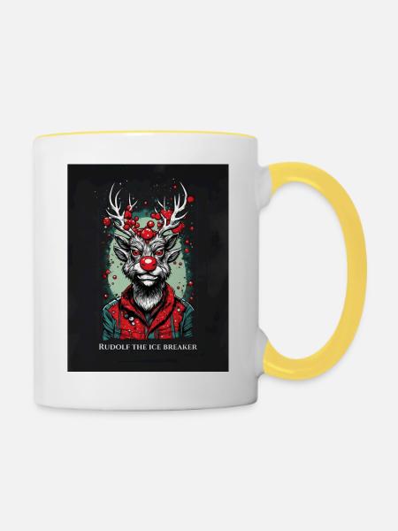 Rudolf der Eisbrecher - Tasse zweifarbig - Weiß/Gelb