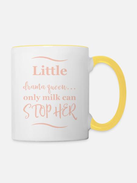 Babysprüche - Tasse zweifarbig - Weiß/Gelb
