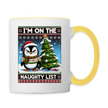 Anti Noël Grumpy Pingouin Noël Grouch - Mug contrasté - blanc/jaune - Droite