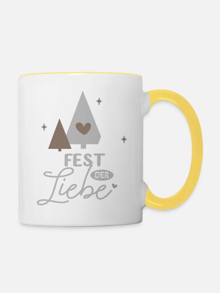 Fest der Liebe - Tasse zweifarbig - Weiß/Gelb