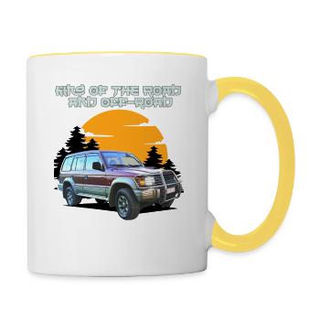 Rennrad und Offroad Sunset SUV - Tasse zweifarbig - Weiß/Gelb - Rechts