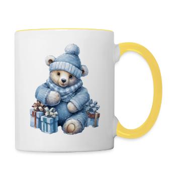 blue teddy 4 - Tasse zweifarbig - Weiß/Gelb - Rechts
