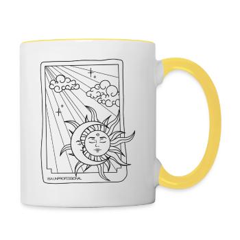 Tarot Sun Moon by Isa.unprofessional - Contrasting Mug - white/yellow - Right