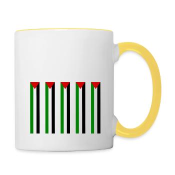 Free palestine - Contrasting Mug - white/yellow - Right