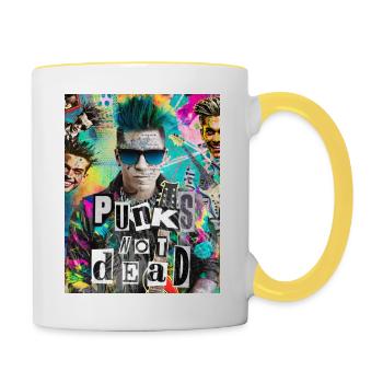 Punks Not Dead - Contrasting Mug - white/yellow - Right