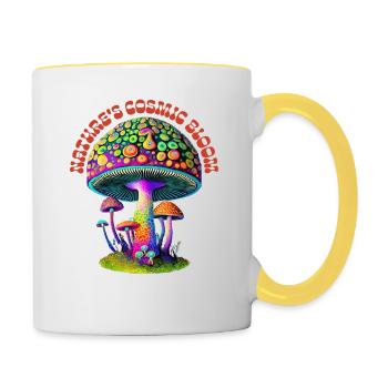 Psychedelic Mashroom - Tasse zweifarbig - Weiß/Gelb - Rechts