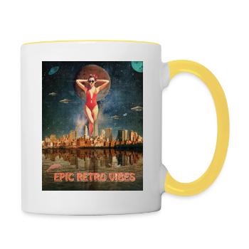 Poster Epic Retro Vibes - Contrasting Mug - white/yellow - Right