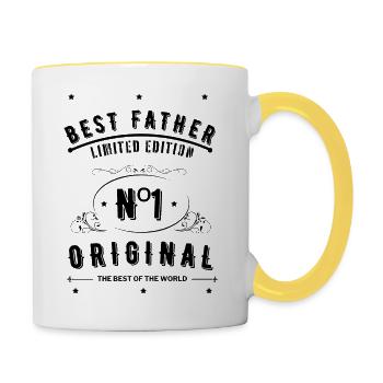 BEST FATHER NUMBER ONE IN THE WORLD - Contrasting Mug - white/yellow - Right