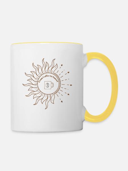 FROM COFFEE TO SUNSET - Tasse zweifarbig - Weiß/Gelb