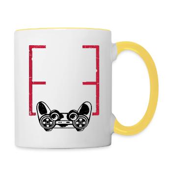 Si vous pouvez lire ceci forcé de poser le contrôleur - Mug contrasté - blanc/jaune - Droite