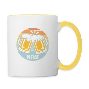 If Found Drunk Please Return To Wife Husband Joke - Contrasting Mug - white/yellow - Right