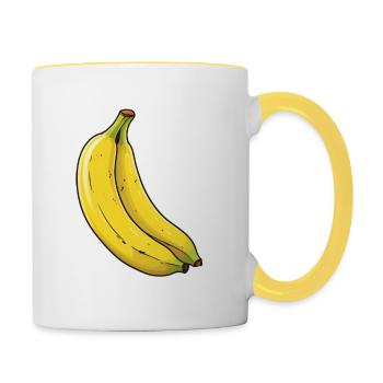 Bananen duo - Tasse zweifarbig - Weiß/Gelb - Rechts