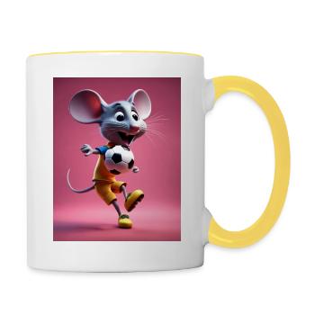 Soccer-mouse - Tasse zweifarbig - Weiß/Gelb - Rechts