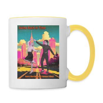 Retro Dance Vibes - Contrasting Mug - white/yellow - Right