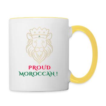 Proud MorocCan - Lion - Mug contrasté - blanc/jaune - Droite