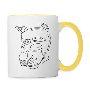 Puppymaske - Tasse zweifarbig - Weiß/Gelb - Rechts