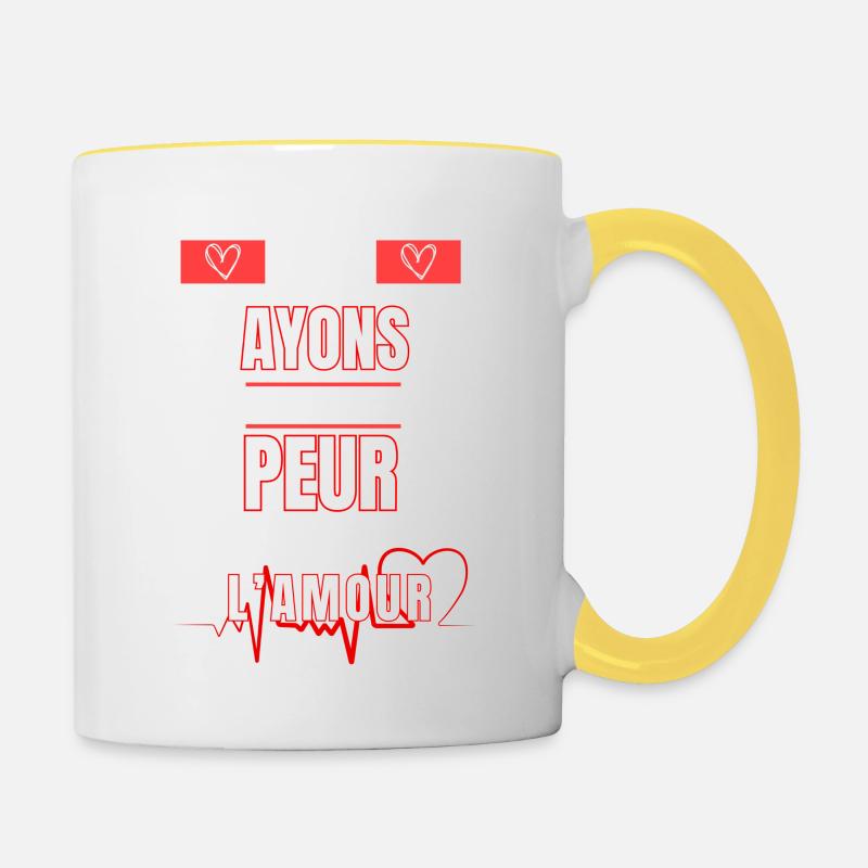 PEUR DE L'AMOUR - Mug contrasté - blanc/jaune