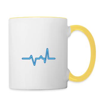 Ton père est mon cardio : Humoristique Cardio - Mug contrasté - blanc/jaune - Droite
