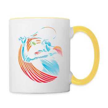 Tennisman - Mug contrasté - blanc/jaune - Droite