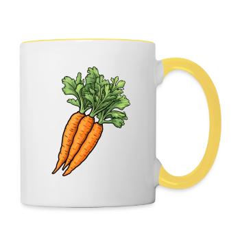 Möhren Bund - Tasse zweifarbig - Weiß/Gelb - Rechts