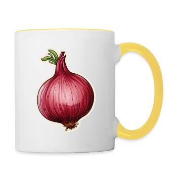 Onion red - Contrasting Mug - white/yellow - Right