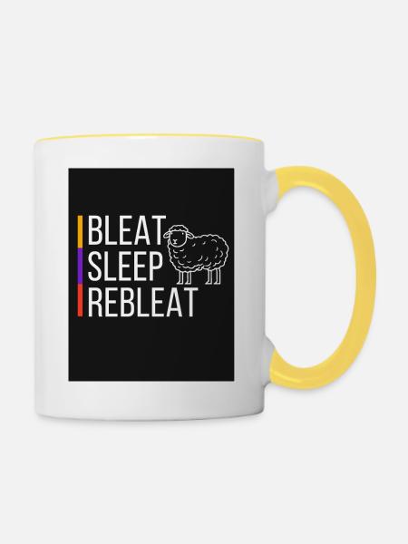 Blöken Schlaf Rebleat - Tasse zweifarbig - Weiß/Gelb