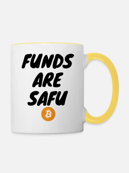 Krypto Funds Are Safu - Tasse zweifarbig - Weiß/Gelb