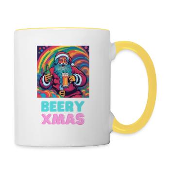 Beery Xmas - Tasse zweifarbig - Weiß/Gelb - Rechts
