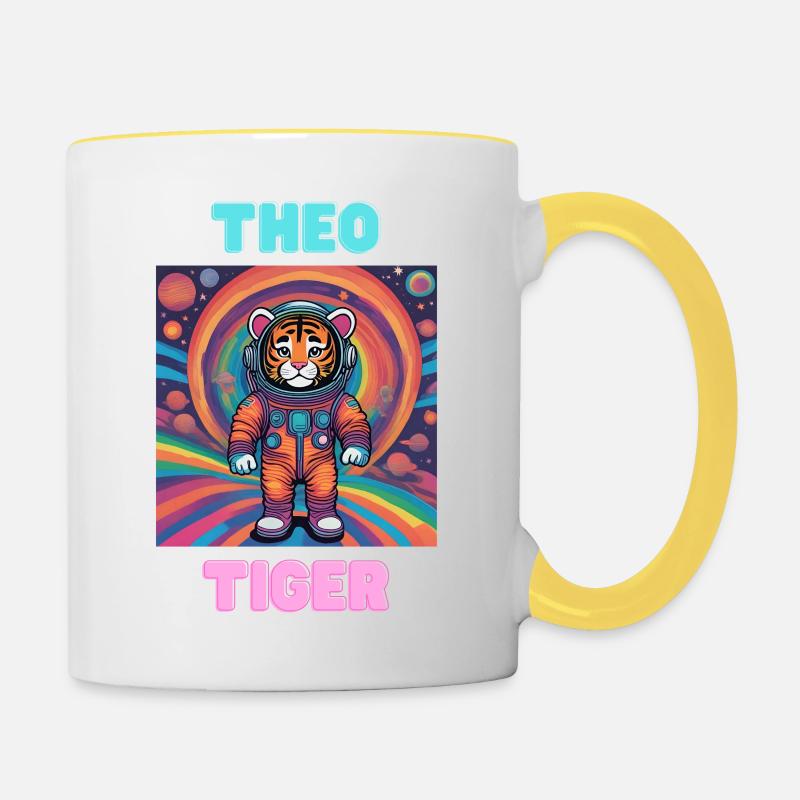 Theo Tiger - Contrasting Mug - white/yellow
