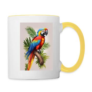Perroquet - Mug contrasté - blanc/jaune - Droite