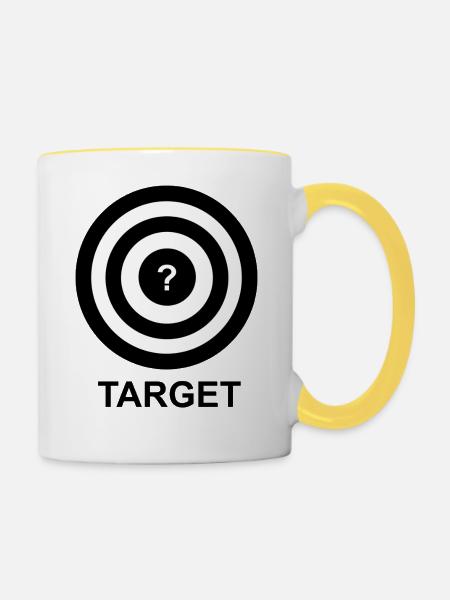 TARGET SIGN - Tasse zweifarbig - Weiß/Gelb
