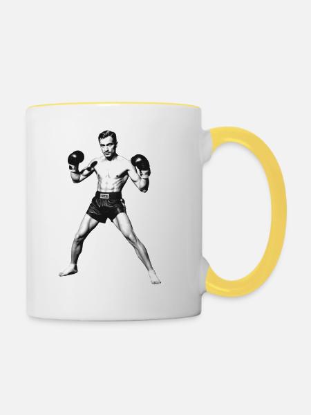 Boxer - Tasse zweifarbig - Weiß/Gelb