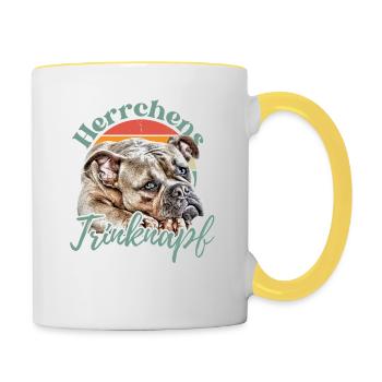 MASTER'S DRINKING BOWL BULLDOG DOG Dogs - Contrasting Mug - white/yellow - Right