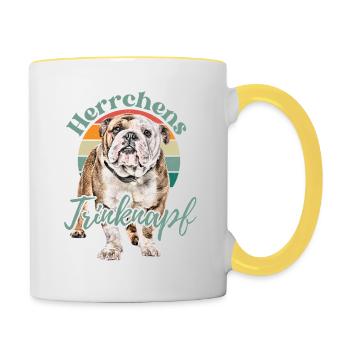 MASTER'S DRINKING BOWL BULLDOG DOG Dogs - Contrasting Mug - white/yellow - Right