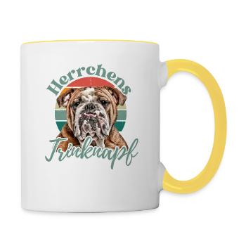 MASTER'S DRINKING BOWL BULLDOG DOG Dogs - Contrasting Mug - white/yellow - Right