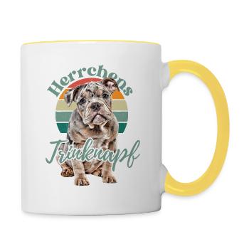 MASTER'S DRINKING BOWL BULLDOG DOG Dogs - Contrasting Mug - white/yellow - Right