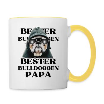 BEST BULLDOGS DAD Dog Chiens BULLDOG - Mug contrasté - blanc/jaune - Droite