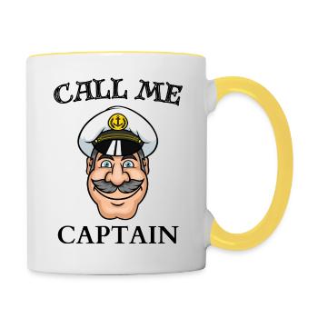 Call Me Captain - Contrasting Mug - white/yellow - Right